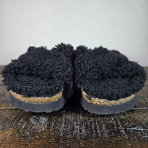 Papillio by Birkenstock Daytona Shearling Womens Size 7 Platform Sandals Black