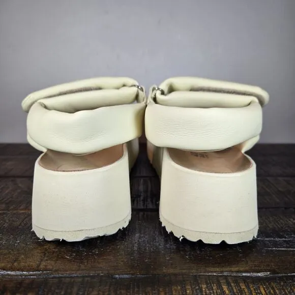 Papillio Theda Ecru Womens 9 Mens 7 EU 40 Narrow Platform Sandals Yellow