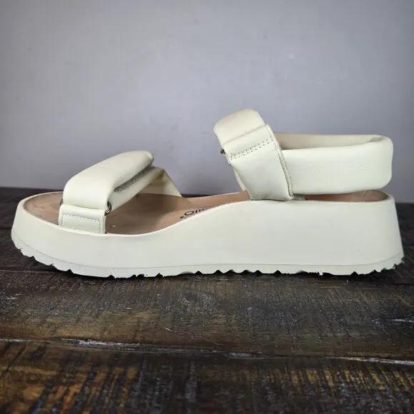 Papillio Theda Ecru Womens 9 Mens 7 EU 40 Narrow Platform Sandals Yellow