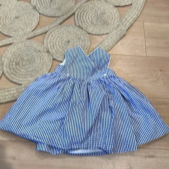 Papp D’Anjo seersucker gingham dress scalloped 2T button lined