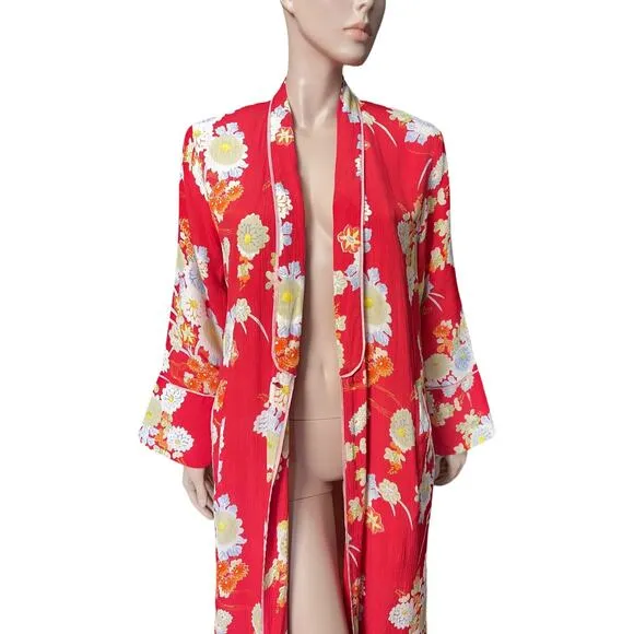 Parisien Modern Floral Kimono Kavango Size S Made in India of 100% Viscose