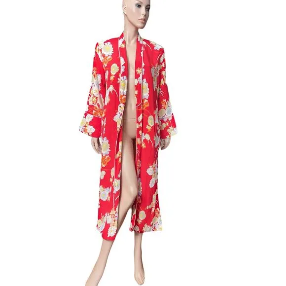 Parisien Modern Floral Kimono Kavango Size S Made in India of 100% Viscose