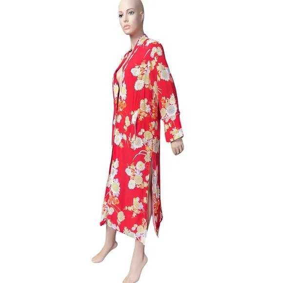 Parisien Modern Floral Kimono Kavango Size S Made in India of 100% Viscose