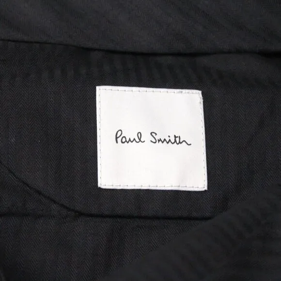 Paul Smith Men's Dress Pants Unhemmed Blue Modern Fit 36Wx35L Made Italy E03346