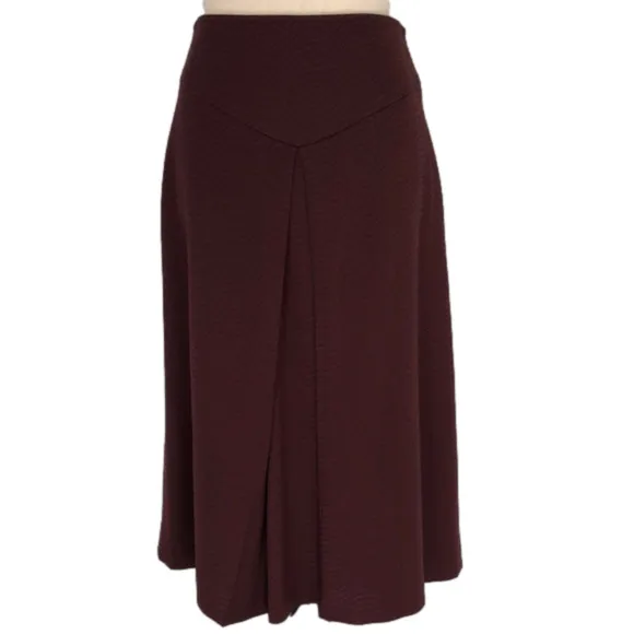 Paula Hian A-Line Crimson And Black Midi Skirt Winter Weight Fabric Size 8