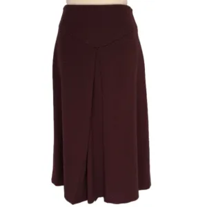 Paula Hian A-Line Crimson And Black Midi Skirt Winter Weight Fabric Size 8