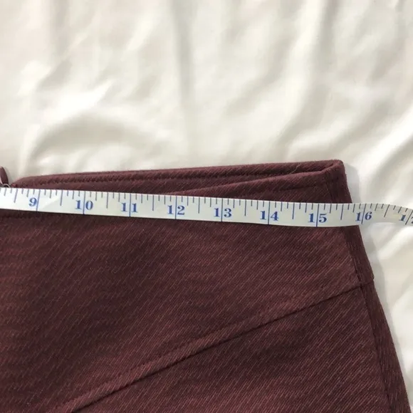 Paula Hian A-Line Crimson And Black Midi Skirt Winter Weight Fabric Size 8