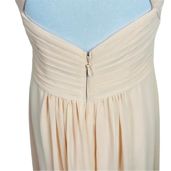 Peach Floor Length Chiffon Gown Classic Elegant Prom Dress Military Ball Dress