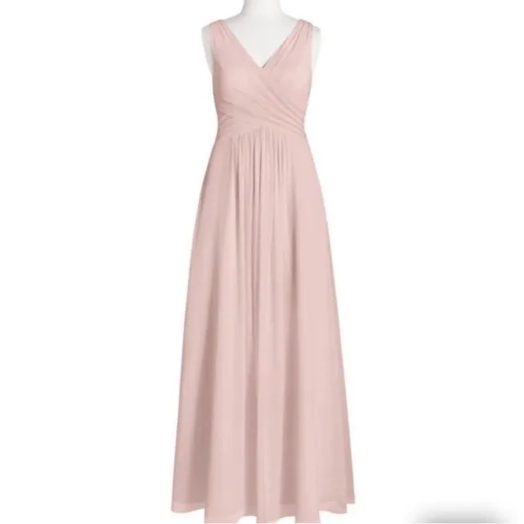 Peach Floor Length Chiffon Gown Classic Elegant Prom Dress Military Ball Dress