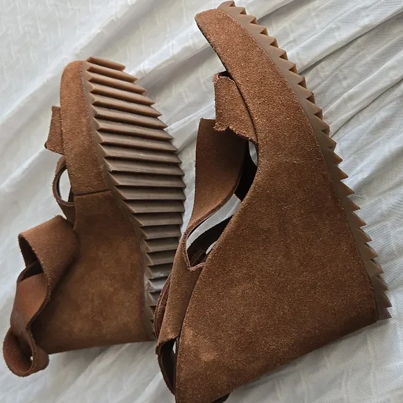 Pedro Garcia Brown Suede Strappy Wedges Boho Bohemian Western Summer Shoes