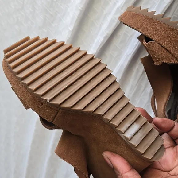 Pedro Garcia Brown Suede Strappy Wedges Boho Bohemian Western Summer Shoes