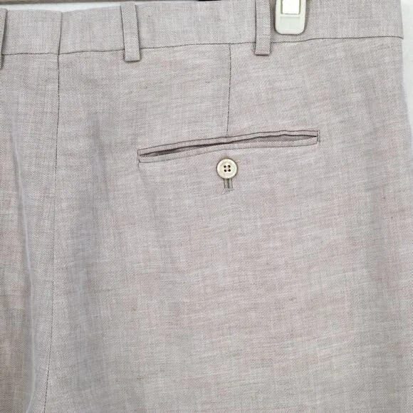 Perry Ellis Men's Beige Linen/Cotton Classic Modern Fit Dress Pants Size 40x30