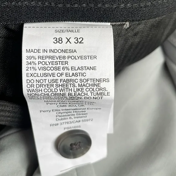 Perry Ellis Men’s Modern Fit Flex Stretch Grey Suit Dress Pants 38Wx32L - NWT