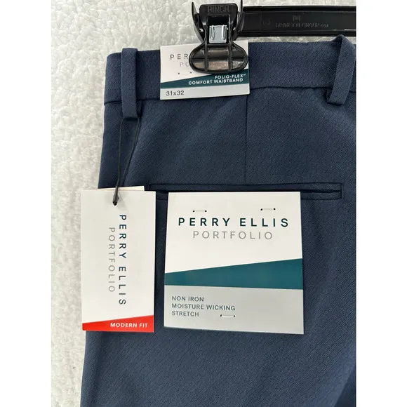 Perry Ellis Portfolio, Men's Modern-Fit Performance Dress Pants, 31x32