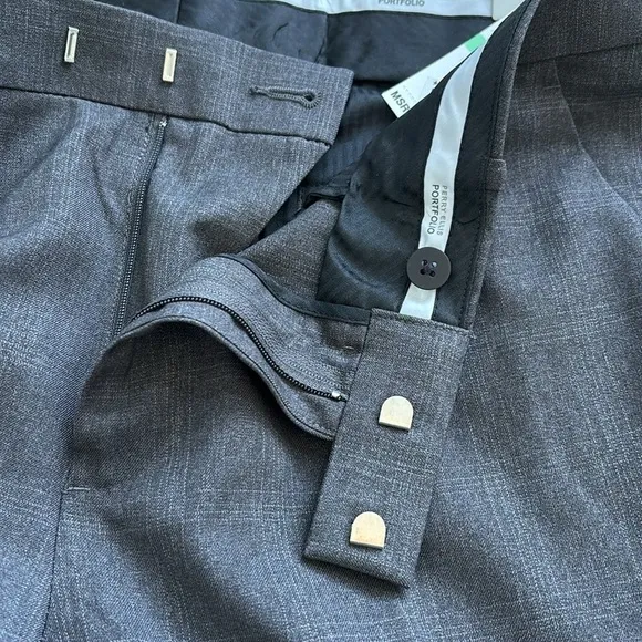 Perry Ellis Portfolio Modern Slim Fit Charcoal Heather Dress Pants Size 34
