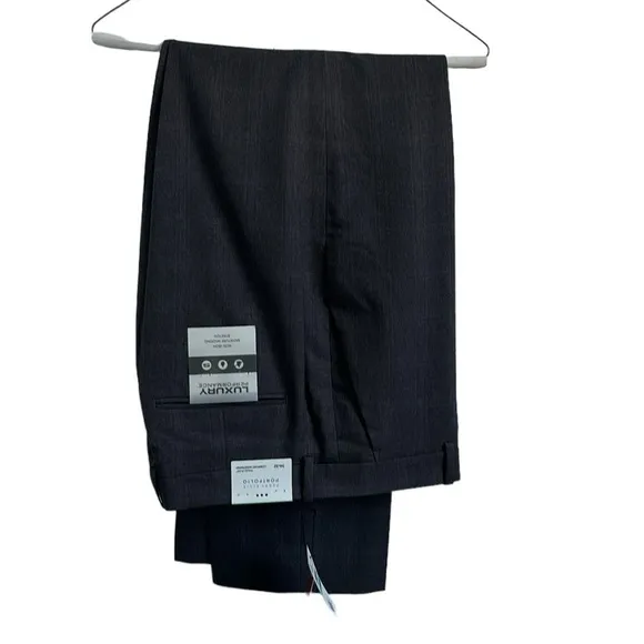 Perry Ellis Portfolio Modern Slim Fit Charcoal Heather Dress Pants Size 34