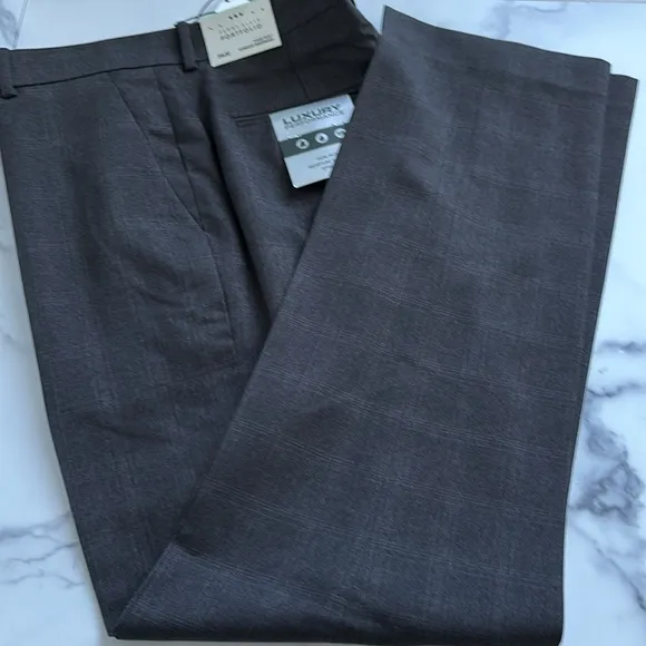 Perry Ellis Portfolio Modern Slim Fit Charcoal Heather Dress Pants Size 34