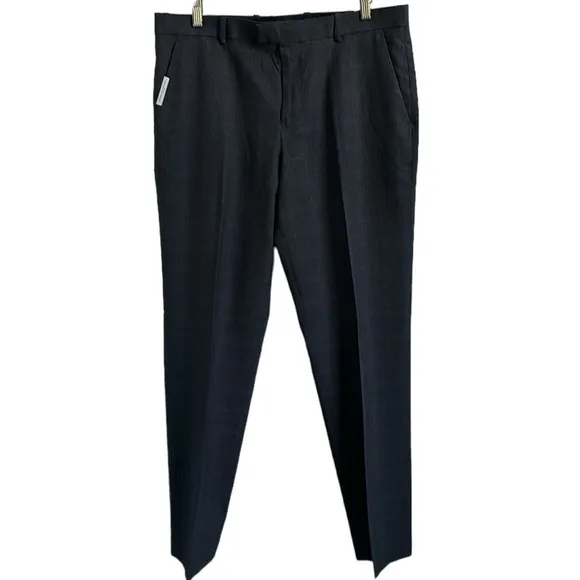 Perry Ellis Portfolio Modern Slim Fit Charcoal Heather Dress Pants Size 34