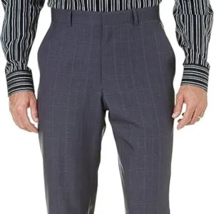 Perry Ellis Portfolio Modern Slim Fit Charcoal Heather Dress Pants Size 34