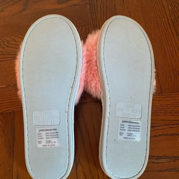 Peter Alexander Fluffy Slide On Slippers US 9/10