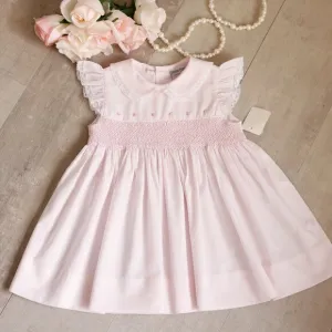 Pink Smocked Lace Dress Set Embroidery Vintage Feltman Brothers NWT