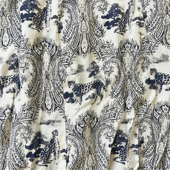 PINKO White Blue Panther Print Midi Dress