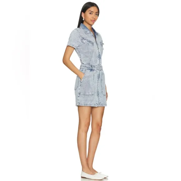 Pistola Brix Denim Mini Dress- in Meredian