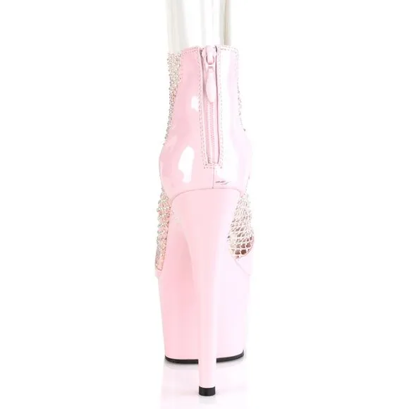 Platform Rhinestone Mesh High Heel Shoes