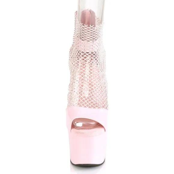 Platform Rhinestone Mesh High Heel Shoes