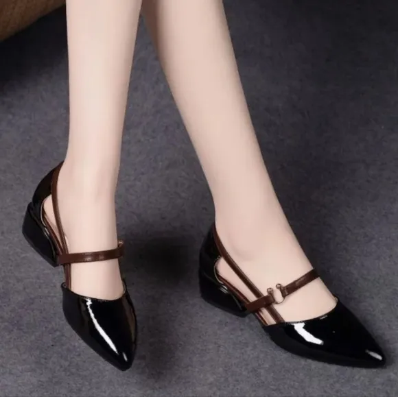 Point Toe Block Heels Pumps