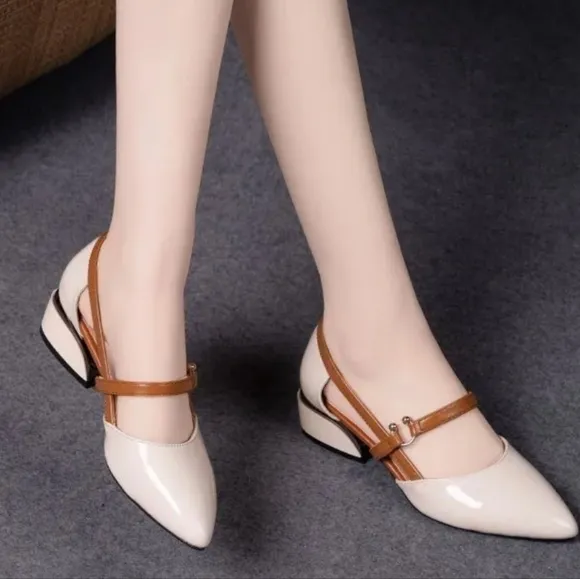 Point Toe Block Heels Pumps