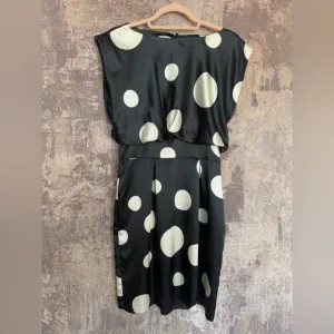 Polka Dot black and white short dress classic dress
