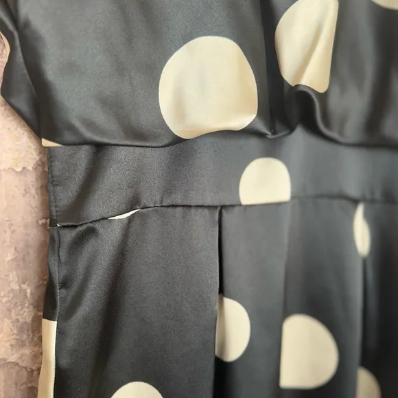 Polka Dot black and white short dress classic dress