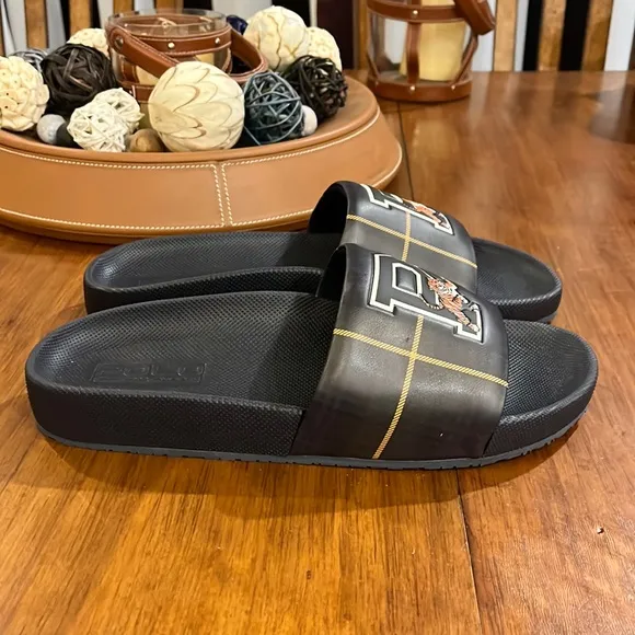 Polo Ralph Lauren Cayson Tartan Tiger slides sandals shoes new Mens sizes