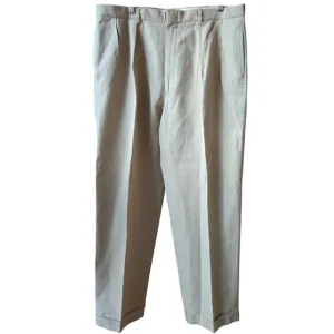 Polo Ralph Lauren Men Vtg Pleated Linen Blend Trouser Pants 38x32 Prep Classic