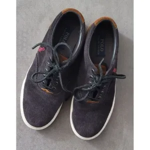 Polo Ralph Lauren Men's Vaughn Charcoal Corduroy Suede Shoes Size 7.5 D‎