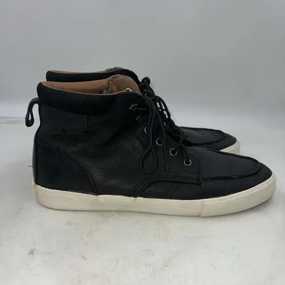 Polo Ralph Lauren Shoes Mens Size 12D Black Leather High-Top Tedd Sneakers Boots
