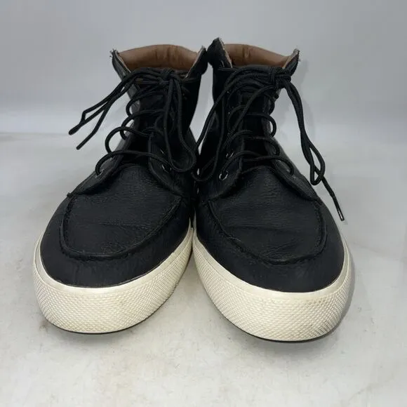 Polo Ralph Lauren Shoes Mens Size 12D Black Leather High-Top Tedd Sneakers Boots