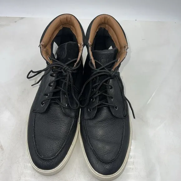 Polo Ralph Lauren Shoes Mens Size 12D Black Leather High-Top Tedd Sneakers Boots