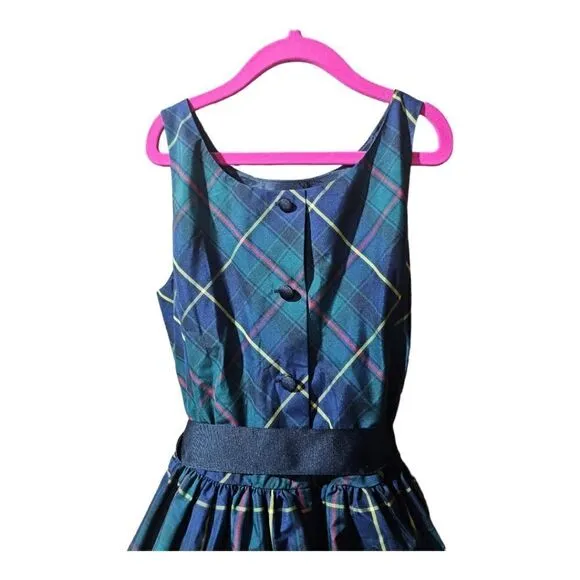 POLO RALPH LAUREN Classic Plaid Taffeta Dress - Size 12