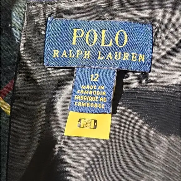 POLO RALPH LAUREN Classic Plaid Taffeta Dress - Size 12