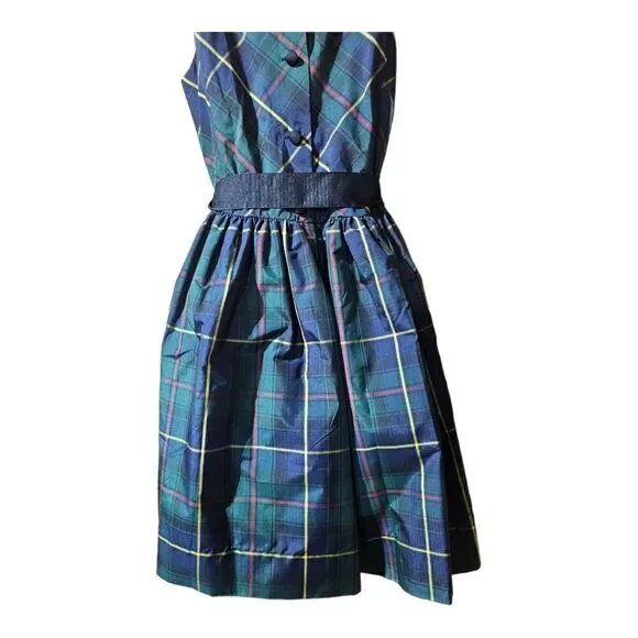 POLO RALPH LAUREN Classic Plaid Taffeta Dress - Size 12