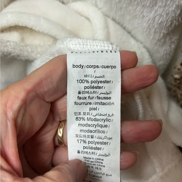 Pottery Barn Classic Hooded Luxury RobeCaramel Trim · Medium
