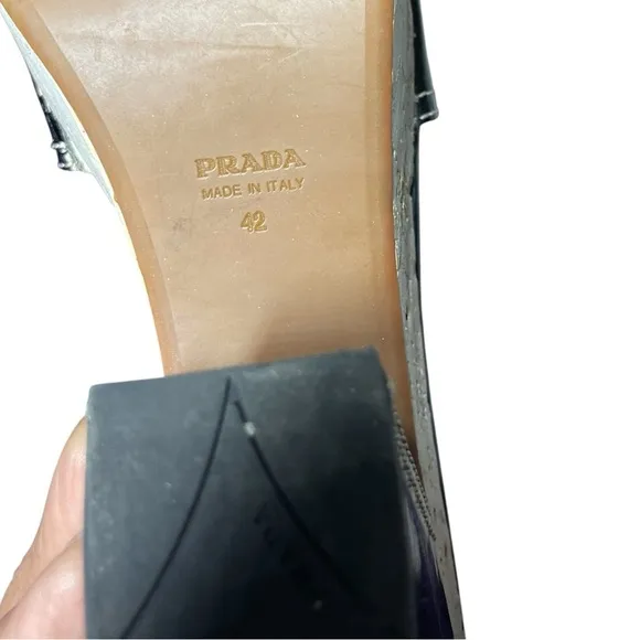 Prada Black and White Platform Mules