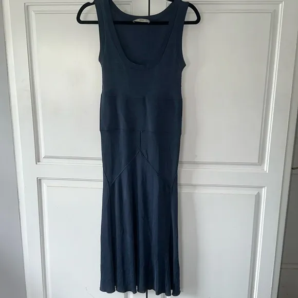 Prada knit bandage body con viscose maxi seamed dress