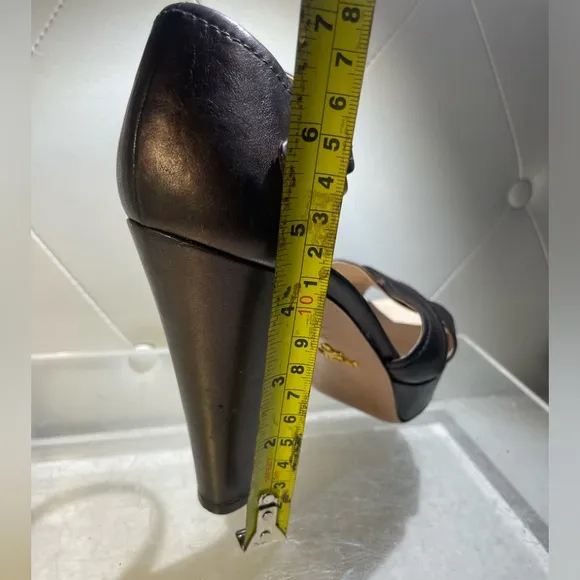 PRADA /shoes/ PRADA metalic platform sandals heels sz 39.5 made in italy
