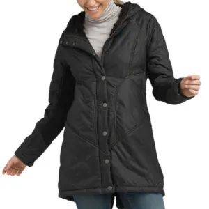 PRANA DIVA Hooded Long Jacket Black Size Small
