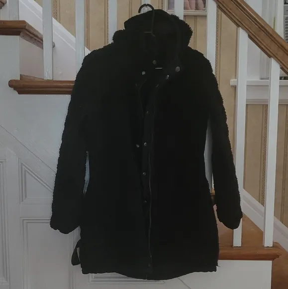 PRANA DIVA Hooded Long Jacket Black Size Small