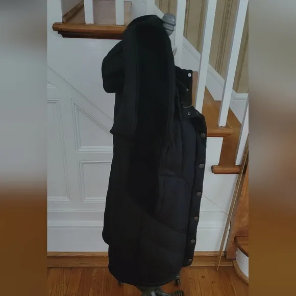 PRANA DIVA Hooded Long Jacket Black Size Small