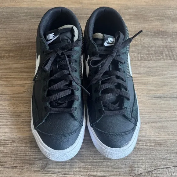 Pre-owned Nike Blazer Low Pro Club Shoes Sneakers Black White Men's 9
